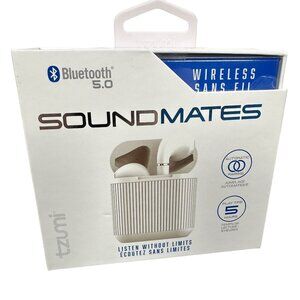 New Tzumi SoundMates Bluetooth 5.0 Wireless Stereo Earbuds With Charging Case